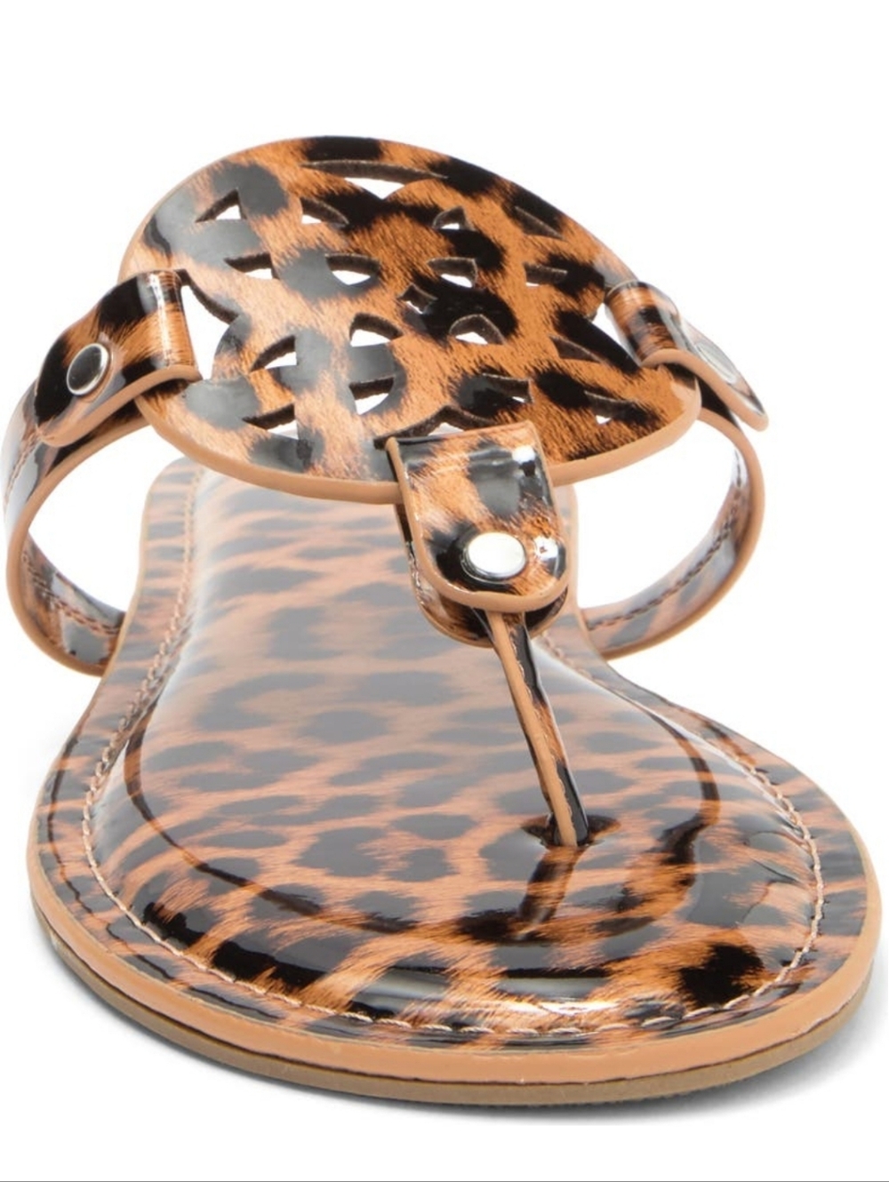 DV by Dolce VitaGotie Laser Cut Studded Thong Sandal Leopard Print NwT Sz 8 - Picture 4 of 8
